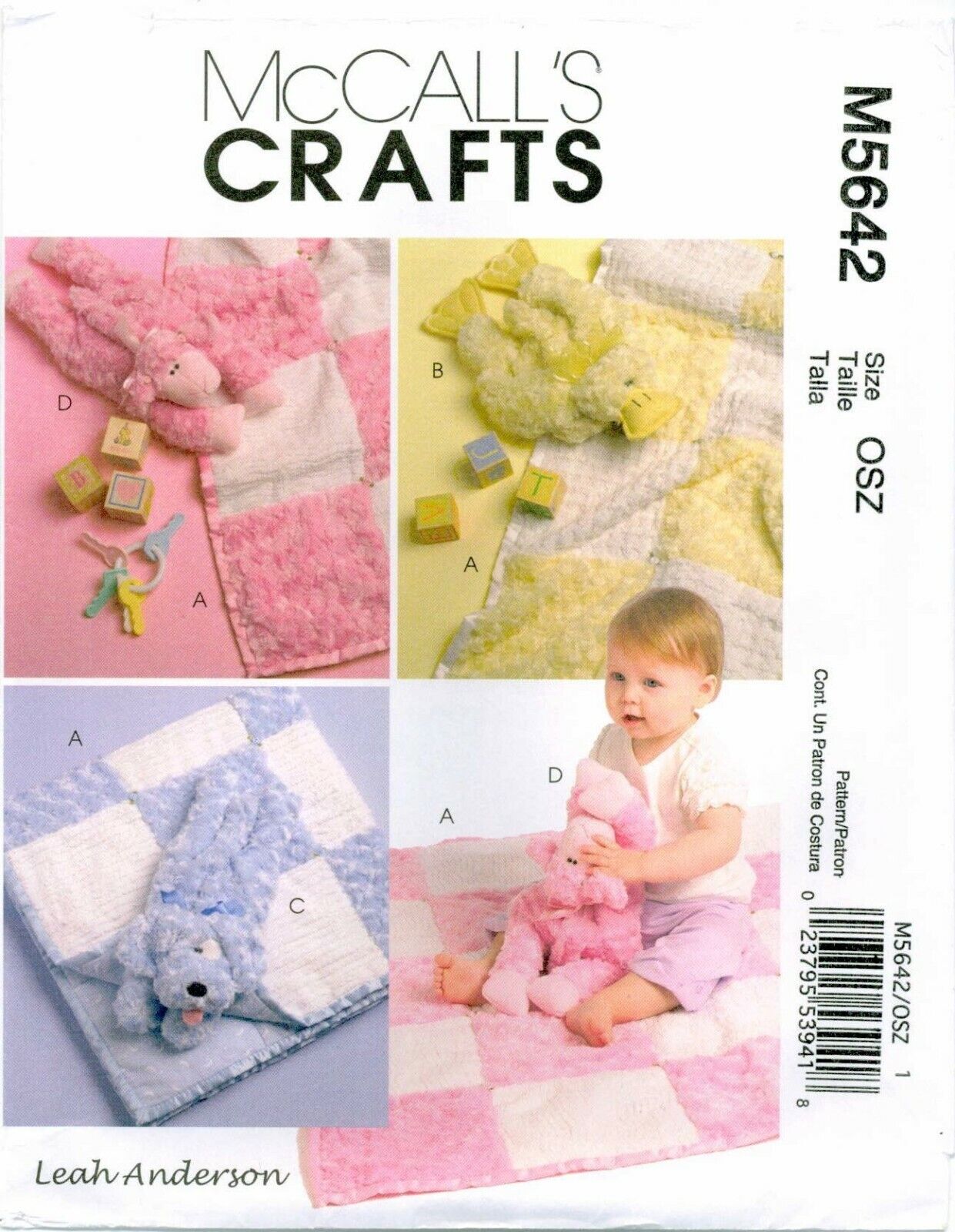McCalls 5642 BABY GIFTS Toy Plush Blanket Quilt Anderson Crafts Pattern UNCUT