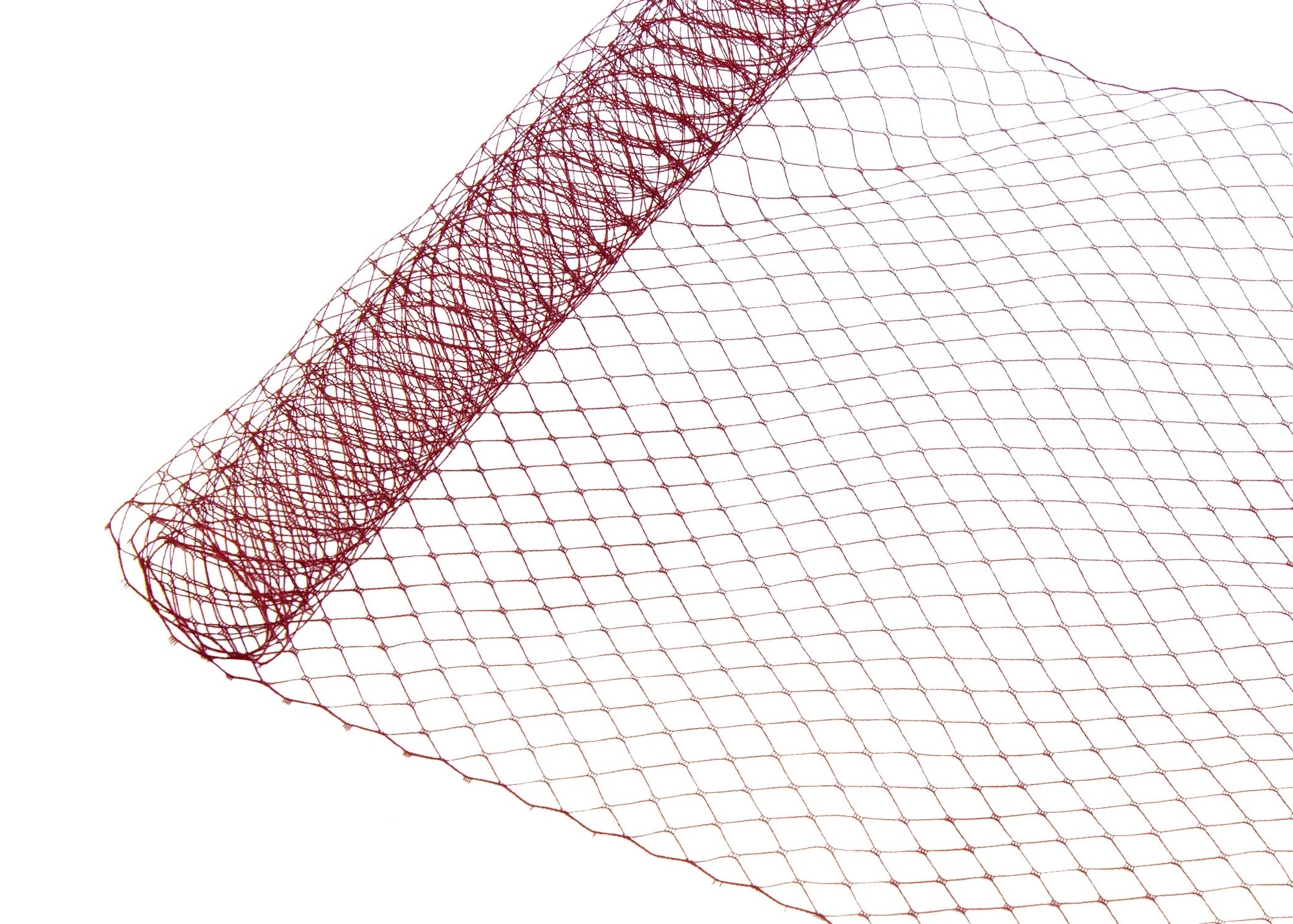 Russian Birdcage Veil Netting 10" Wide - Sold by the Yard - Maroon