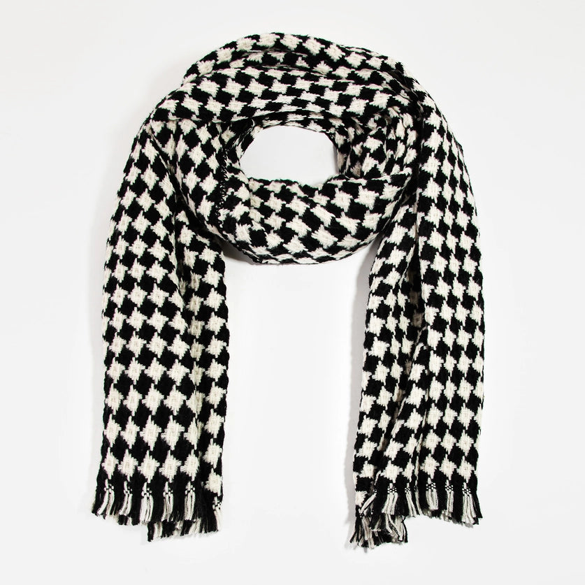 Checkered Pattern Blanket Oblong Scarf