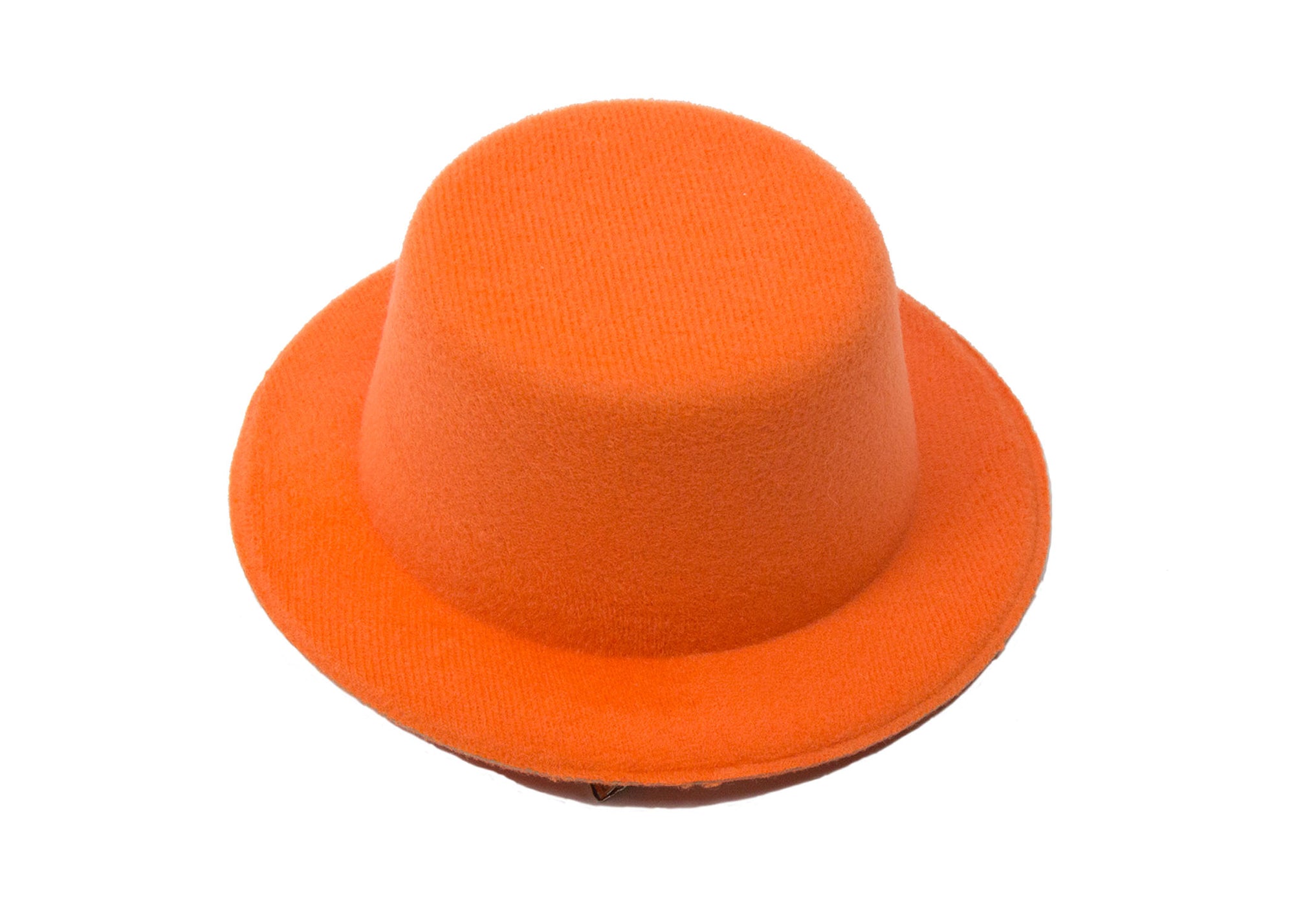 Mini Top Hat Fascinator Base -  5" Diameter with Hair Clips - Orange