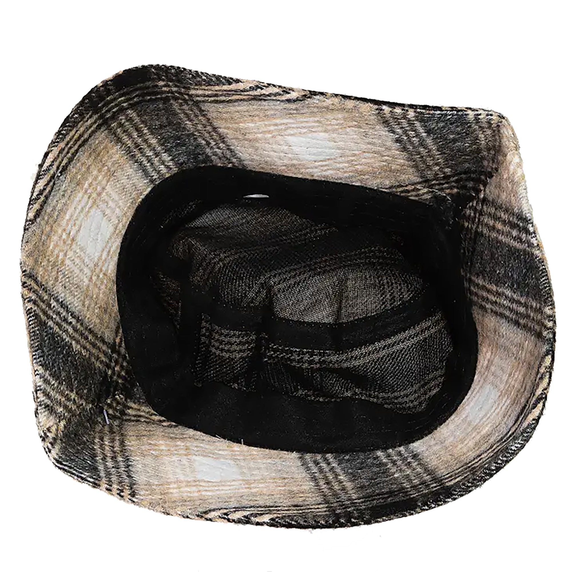 Black and Tan Plaid Pattern Bucket Hat