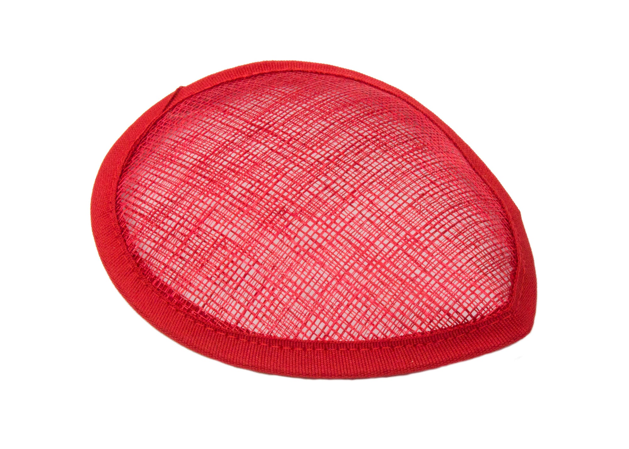 Sinamay Teardrop Fascinator Base 5 1/2" x 4" - Red