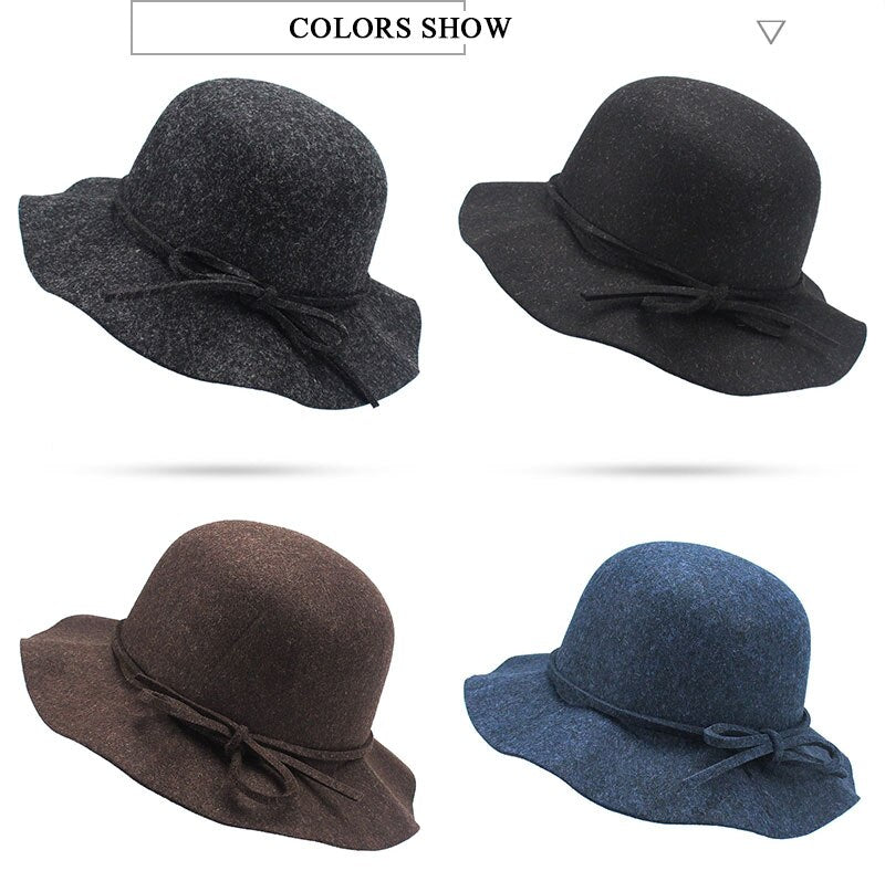 Cloche Felt Ruffled Hat