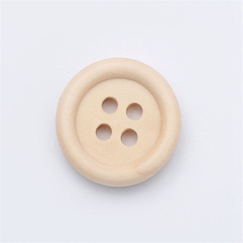 Wood Buttons Rounded Edge - Four Hole - 10 Pieces
