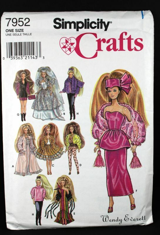 Simplicity 7952 Barbie Doll Clothes Pattern 11-1/2" Fashion Doll Uncut One Size