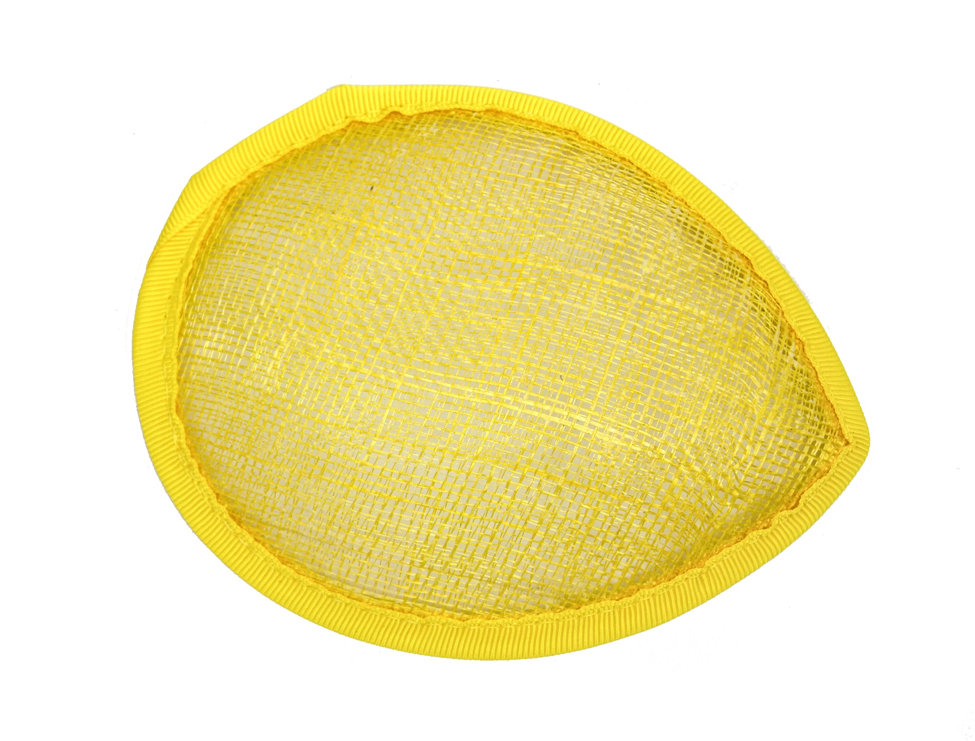 Sinamay Teardrop Fascinator Base 5 1/2" x 4" - Yellow