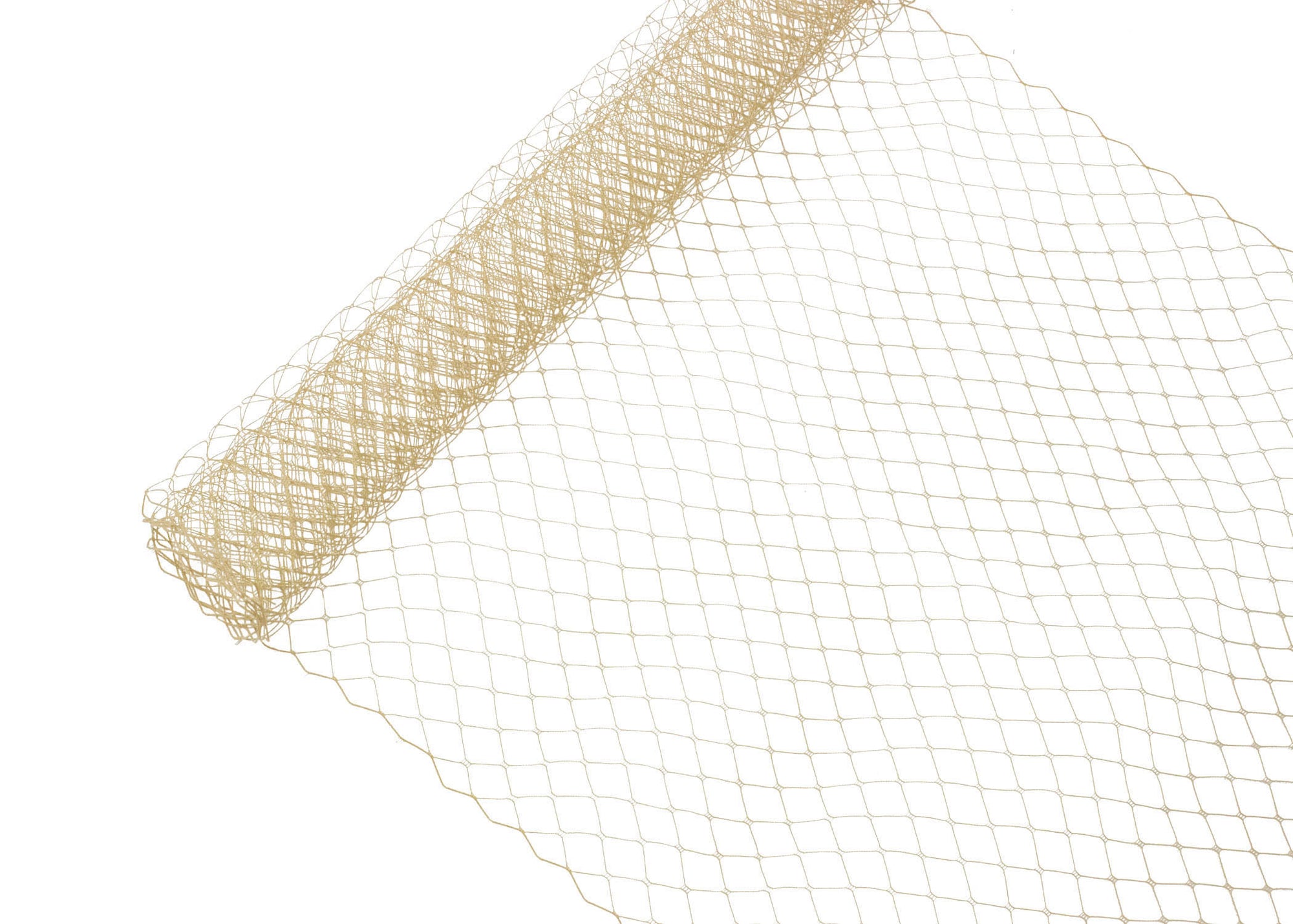 Russian Birdcage Veil Netting 10" Wide - Sold by the Yard - Tan