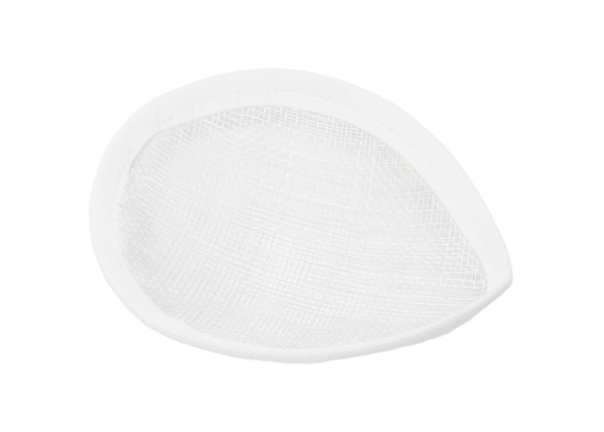 Sinamay Teardrop Fascinator Base 5 1/2" x 4" - White