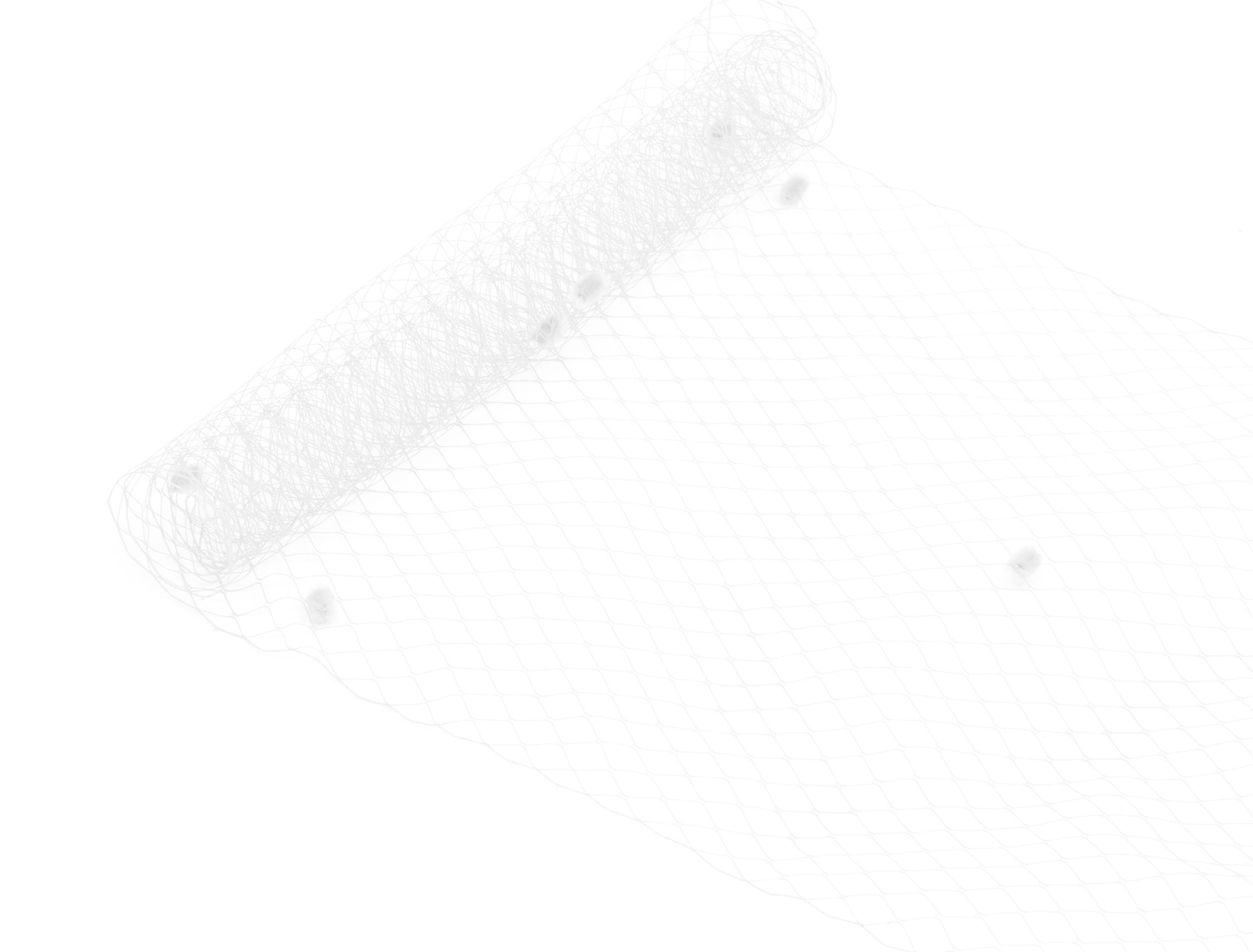 Birdcage Veil Netting with Dots, 10" Wide, Sold by the Yard  - White