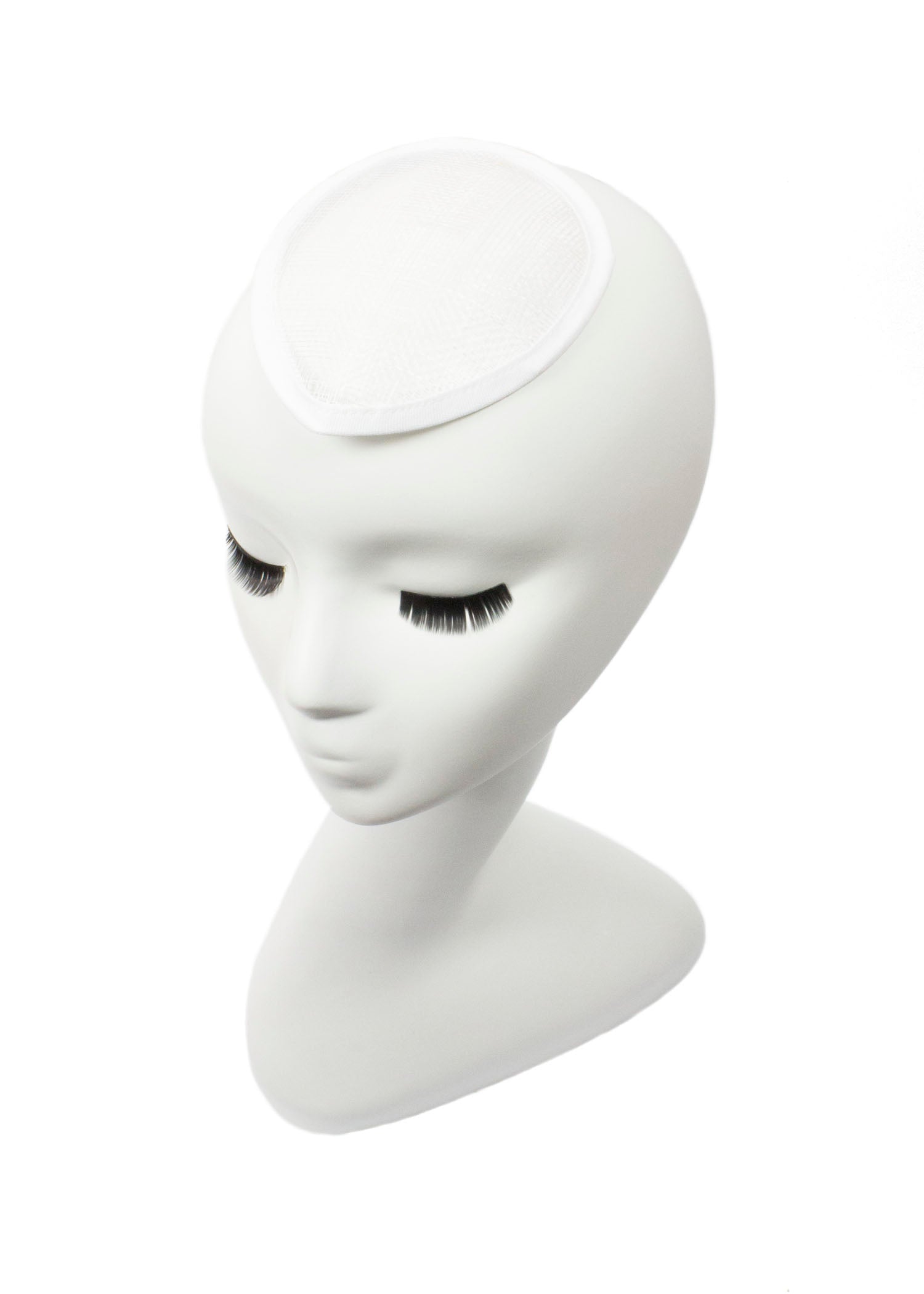 Sinamay Teardrop Fascinator Base 5 1/2" x 4" - White