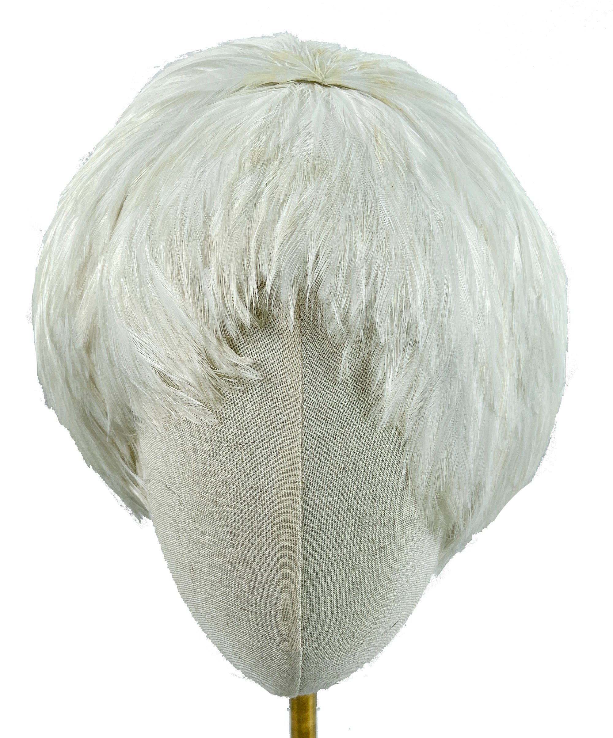 Vintage White Feather Wig Cap by Mr D