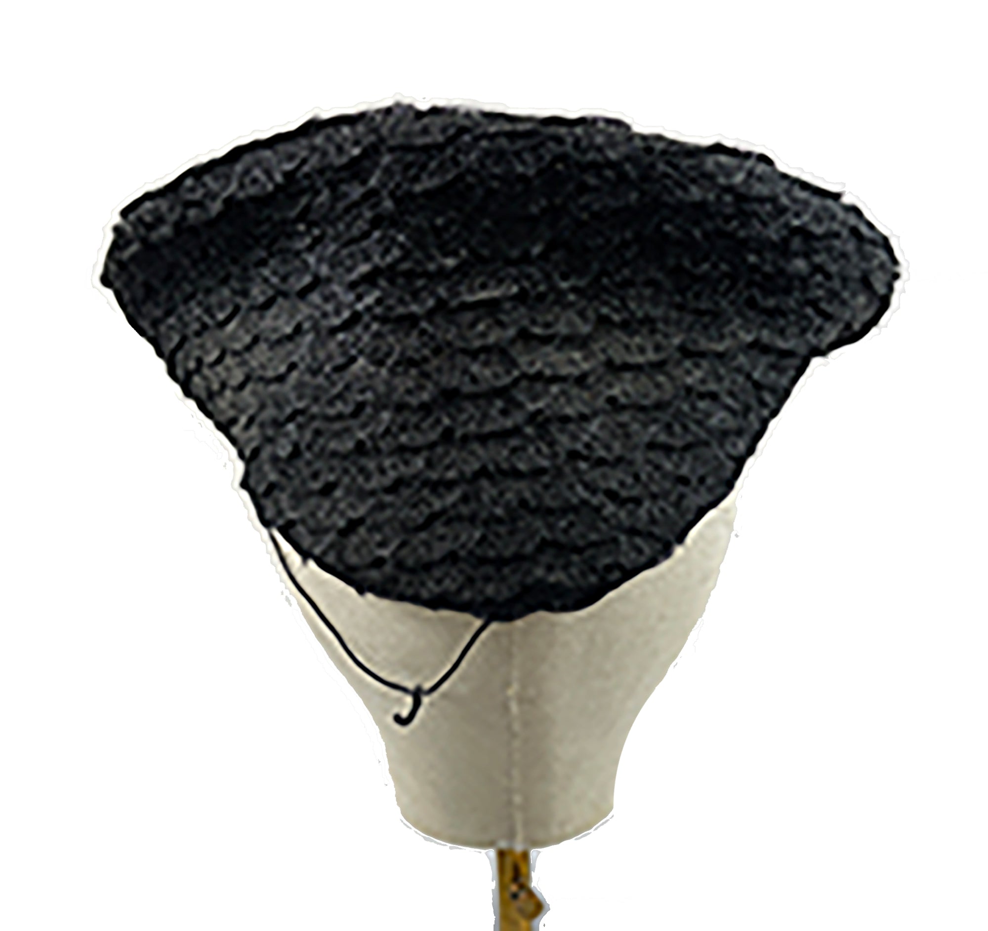 Vintage Tilt Hat Black Braid with Large Hat Pin