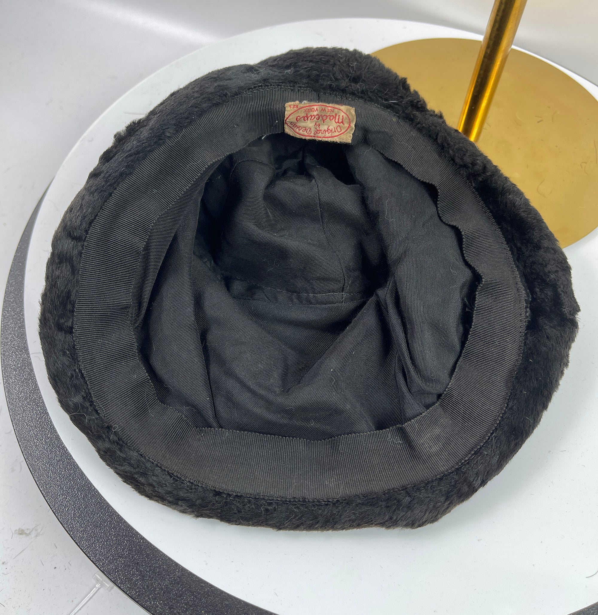 Vintage Madcaps New York Black Fur Slouch Cap