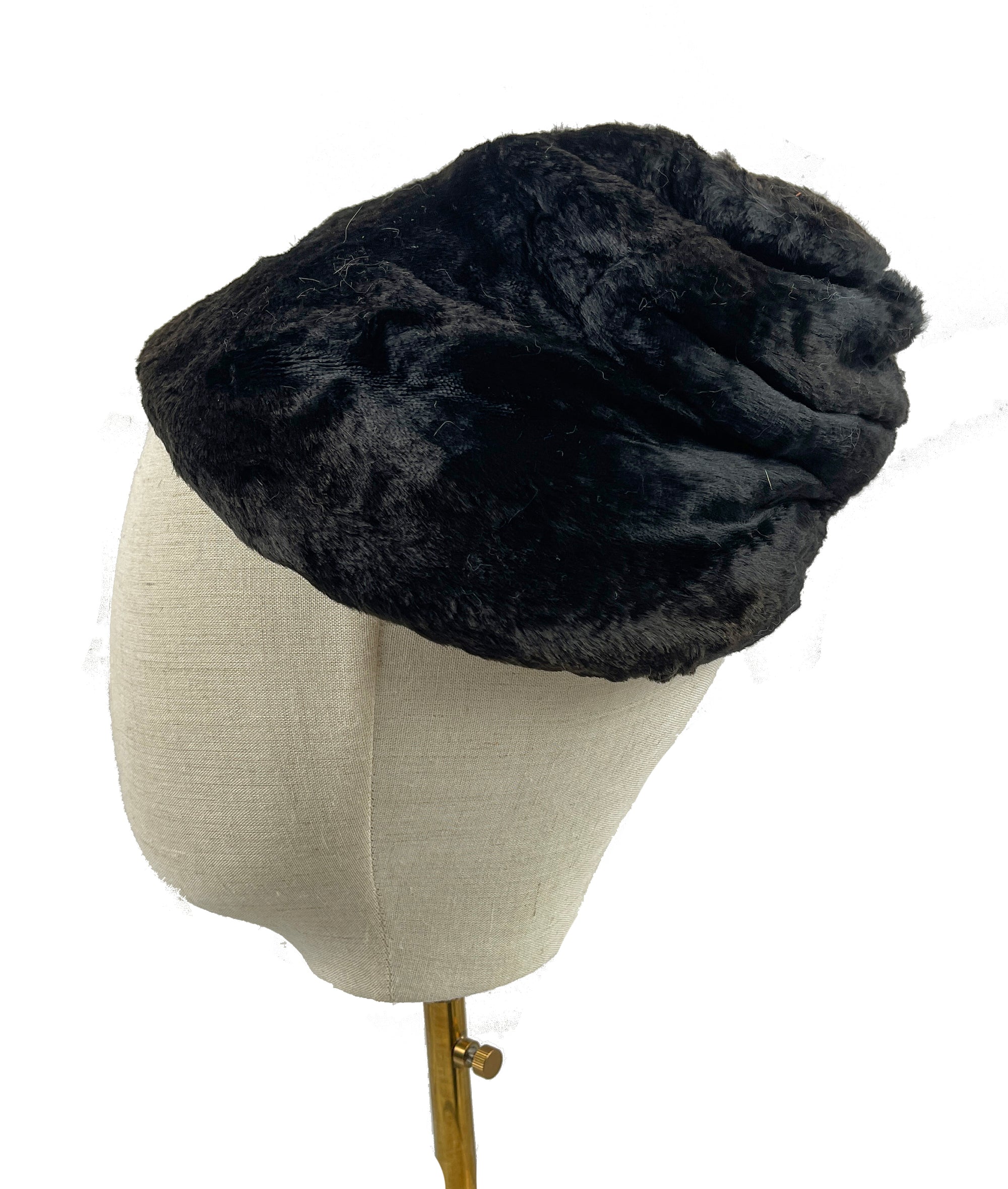 Vintage Madcaps New York Black Fur Slouch Cap