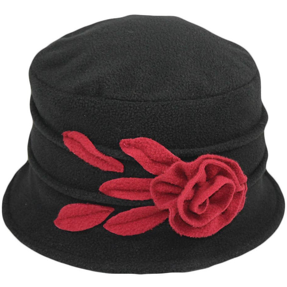 Slouch Hat Fleece Flower