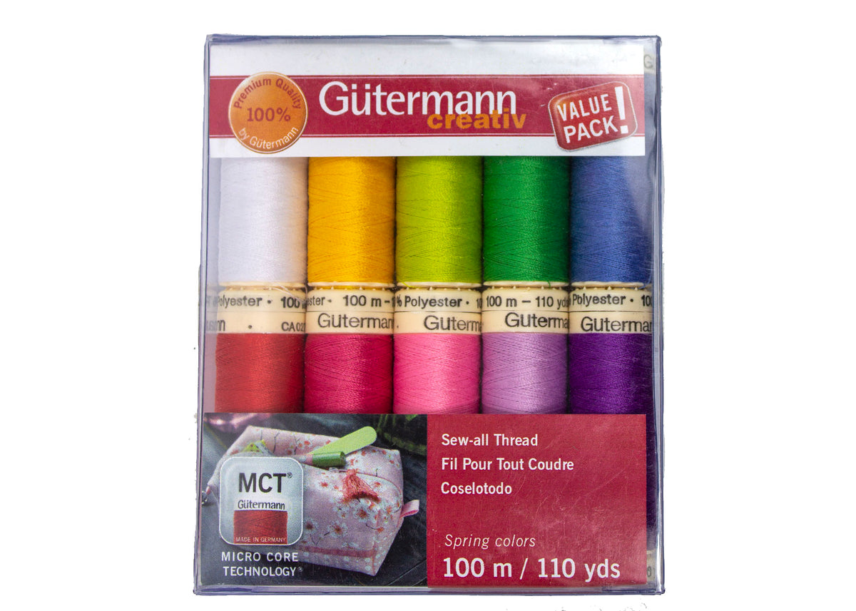 Gutermann Sew All Polyester Thread - Ten Spools Spring Colors - 110 Yards Each - Humboldt Haberdashery