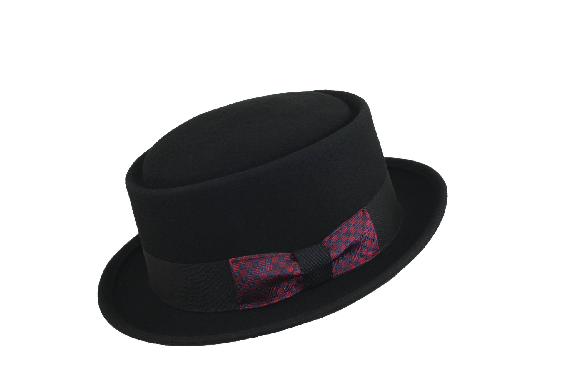 Wool Pork Pie Hat with Ribbon Bow