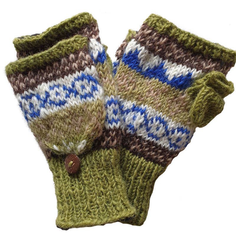 Patterned Knit Convertible Mittens