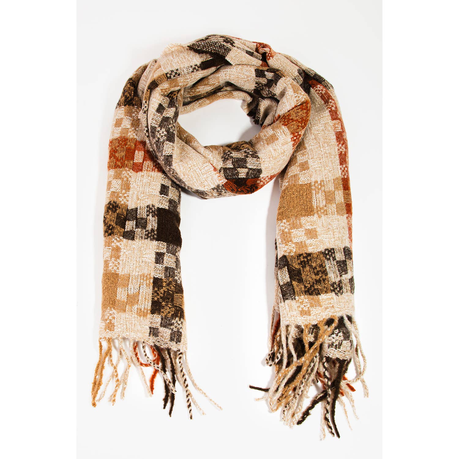 Checkered Oblong Scarf: BE