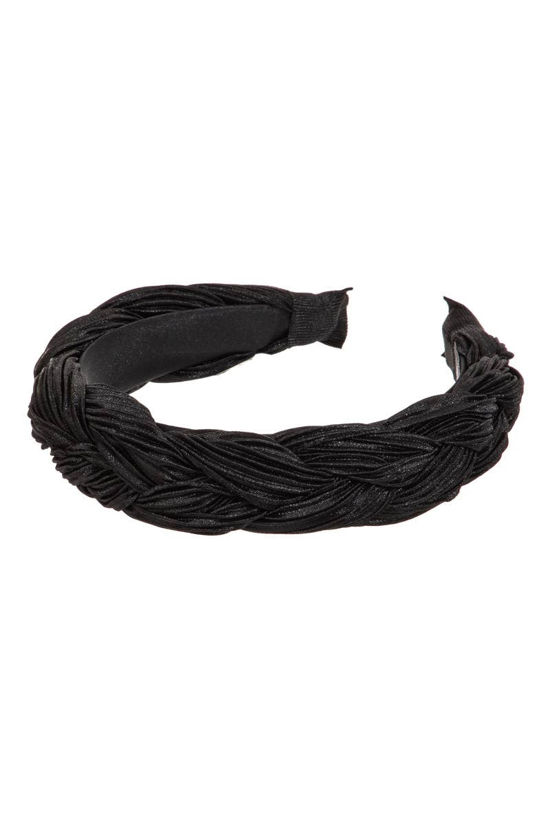 Soft Braided Knot Head Band - Black