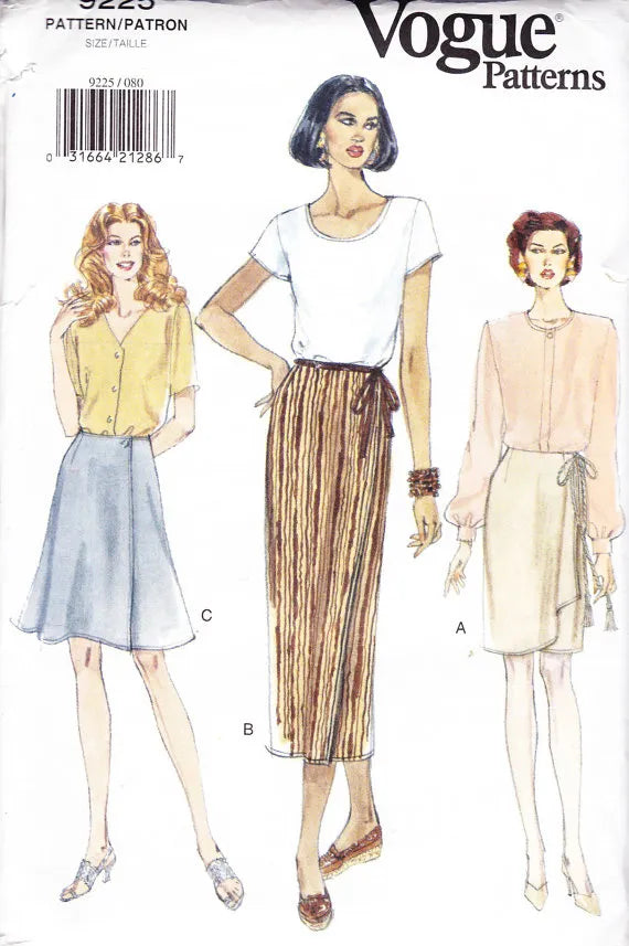 Vogue 9225 Women's Wrap Skirt Sizes 14 - 16 Uncut
