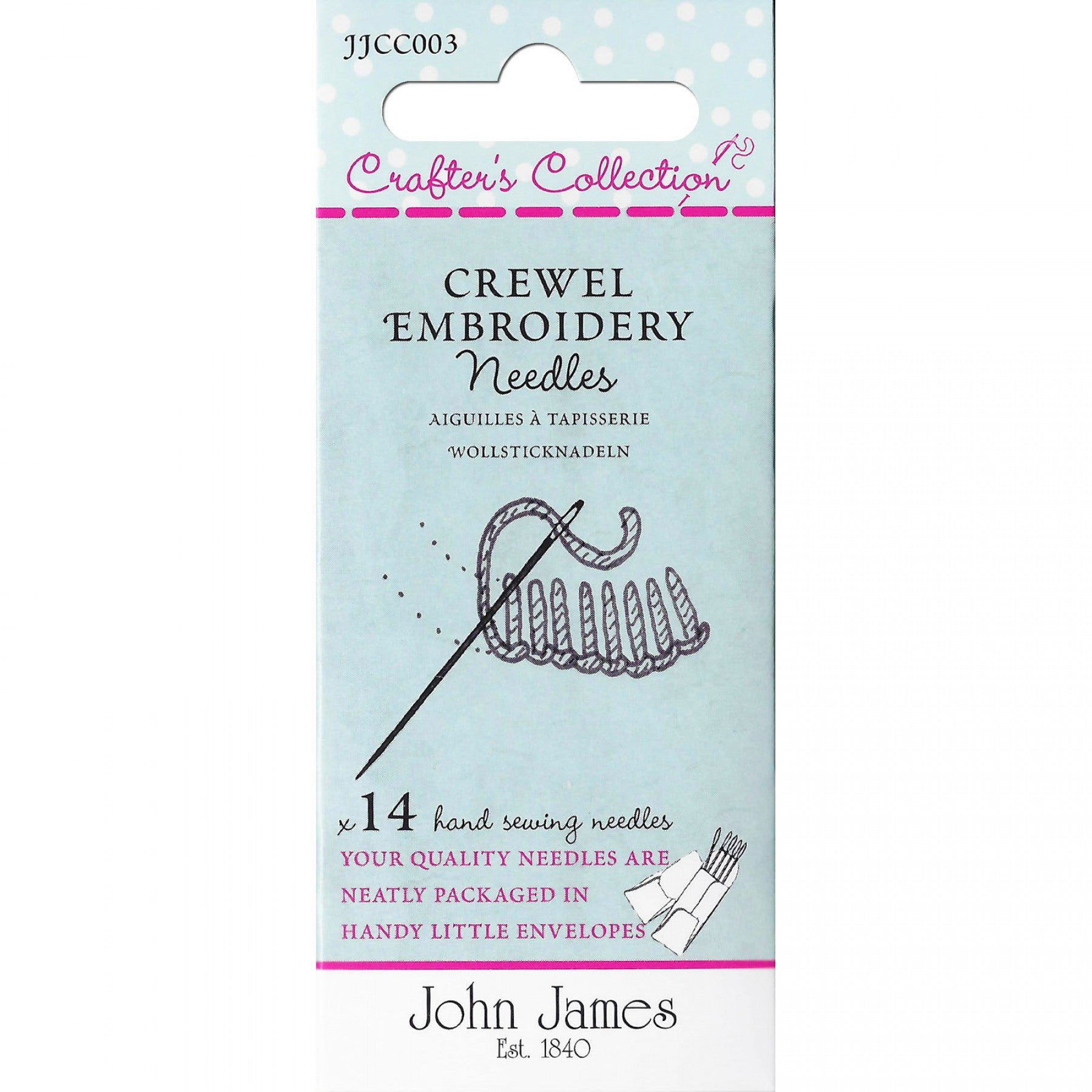 John James Crewel Embroidery Needles 14ct