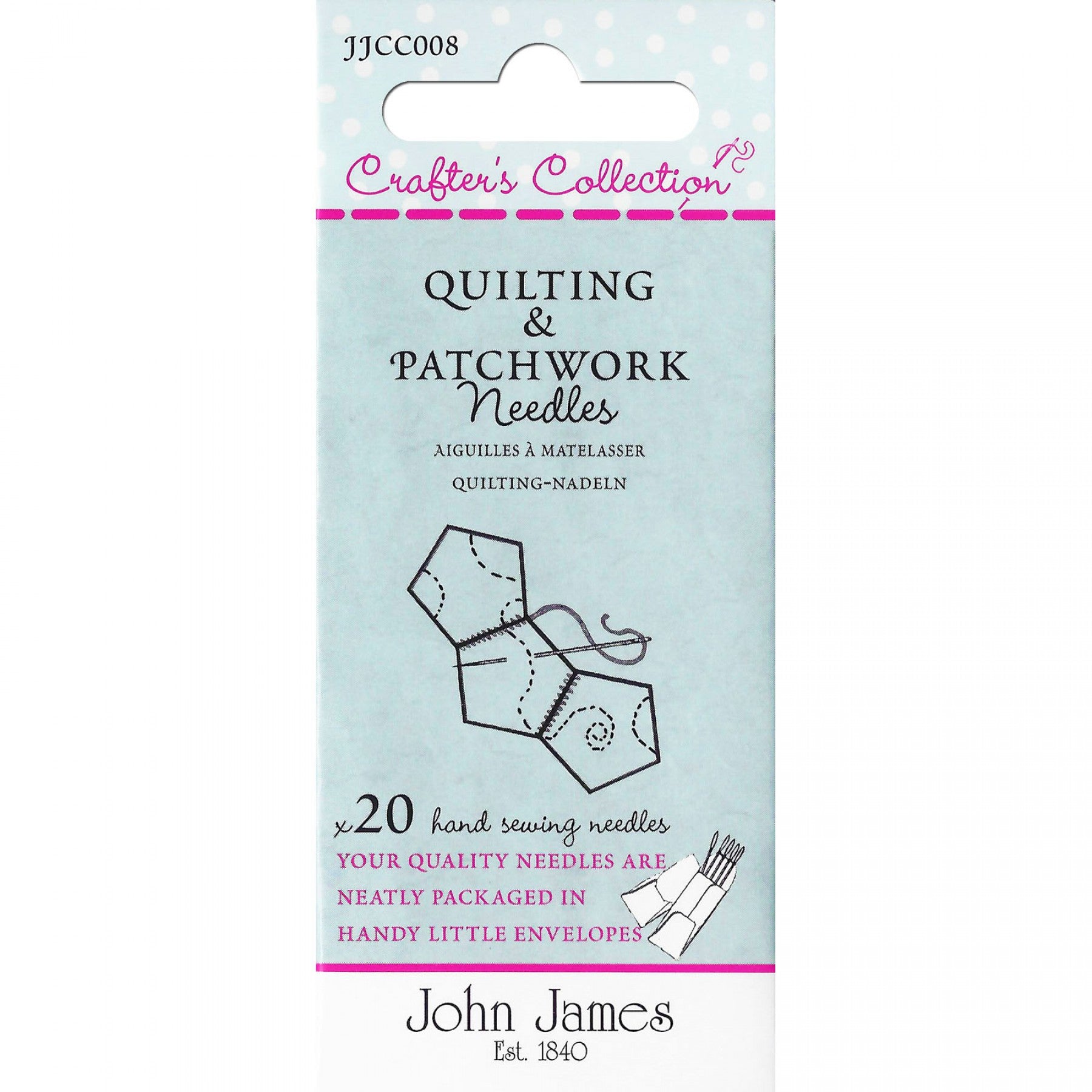 John James Quilting & Patchwork Needles Size 3/7 20ct