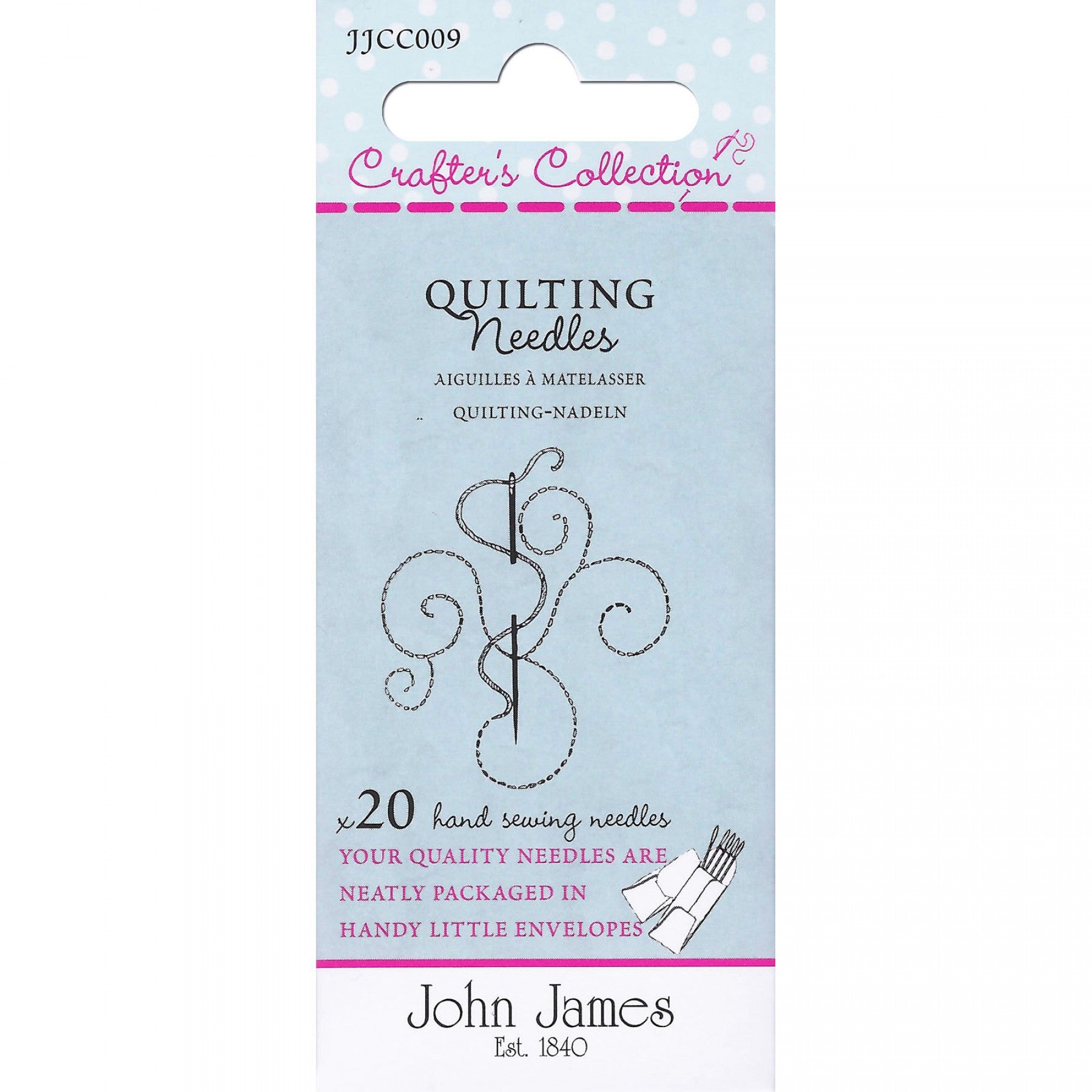 John James Quilting Needles Size 7/10 20ct