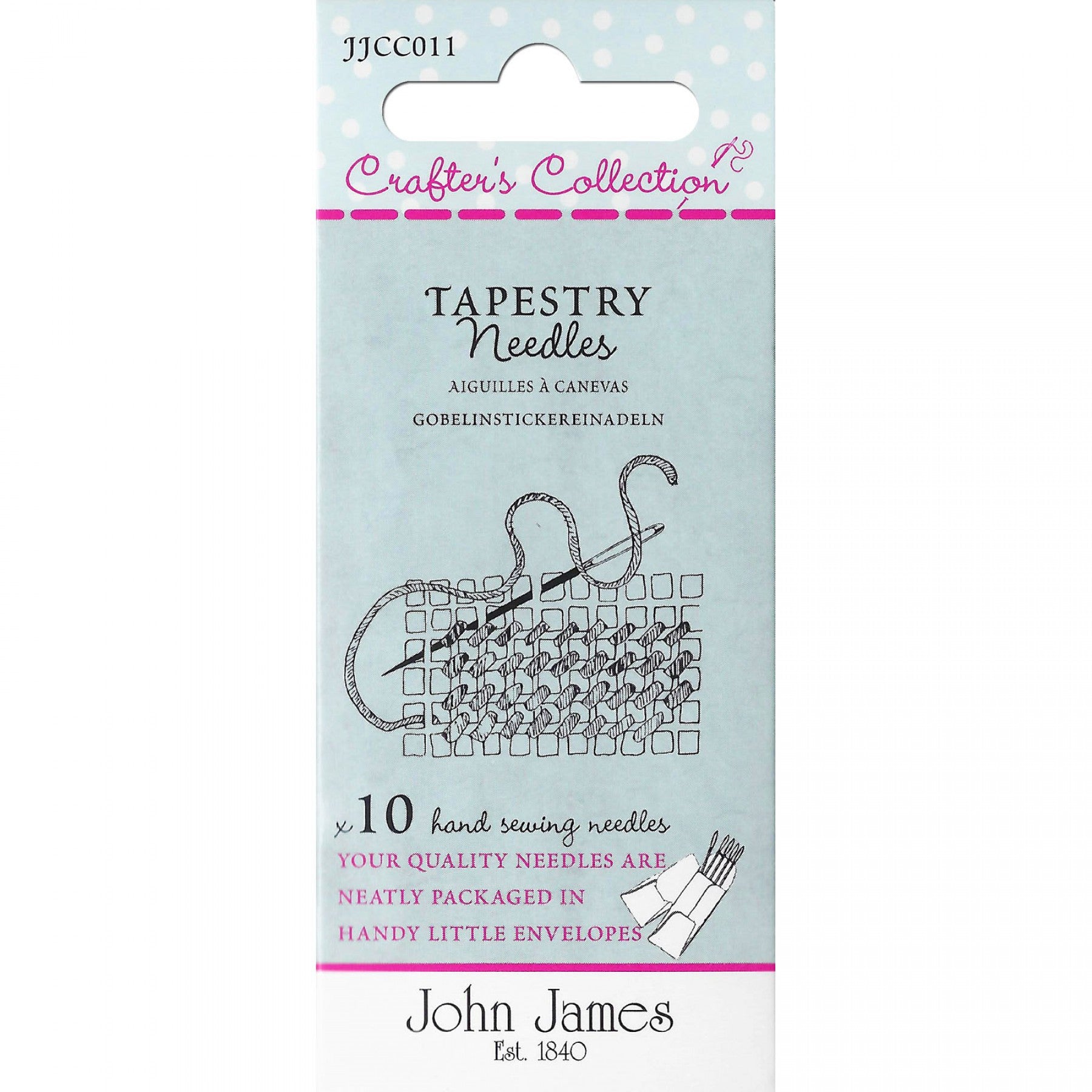John James Tapestry  Needles Size 18/22 10ct