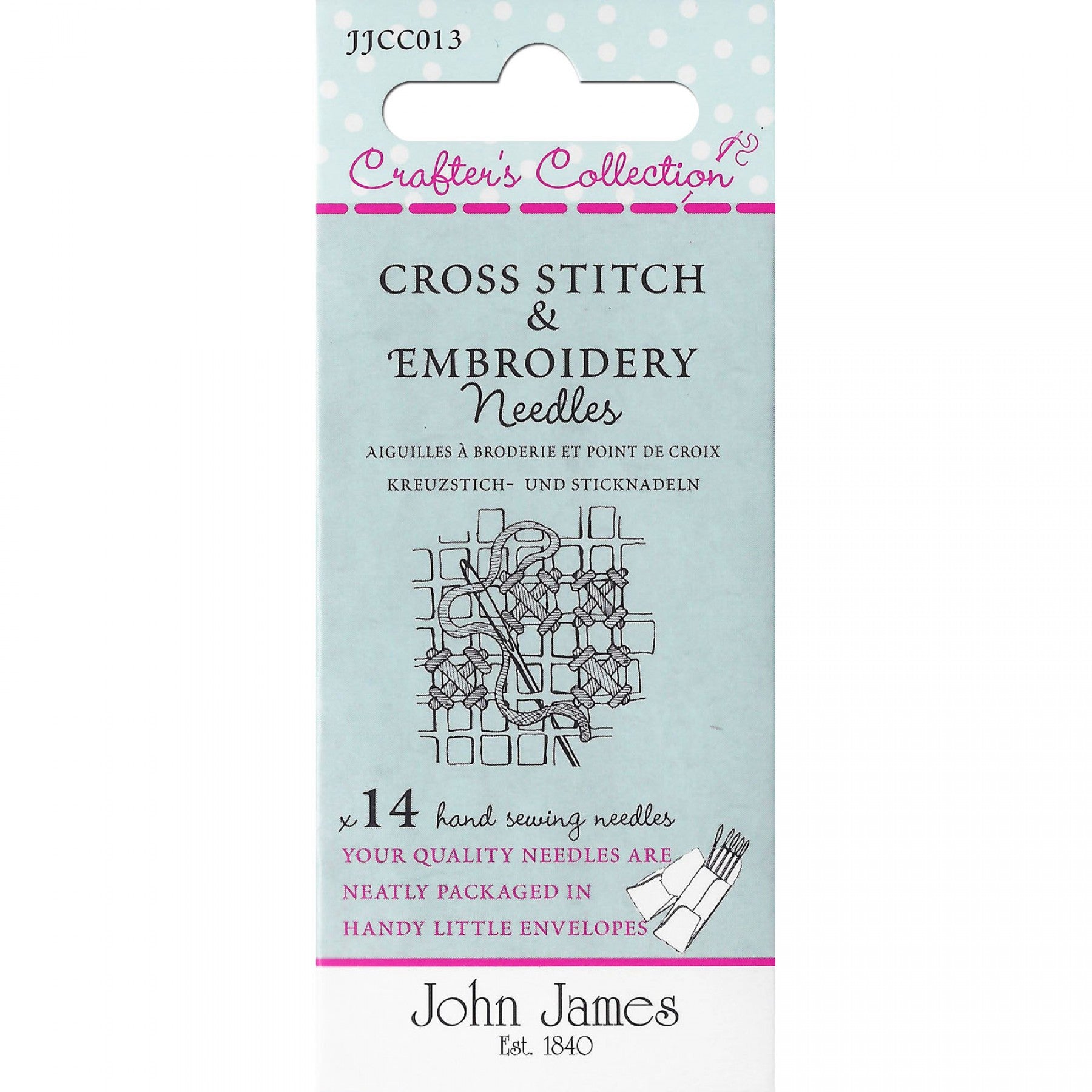John James Cross Stitch & Embroidery Needles Assorted 14ct