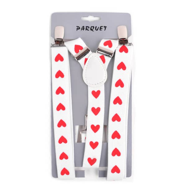 Men's Y-Back Red Heart Suspenders