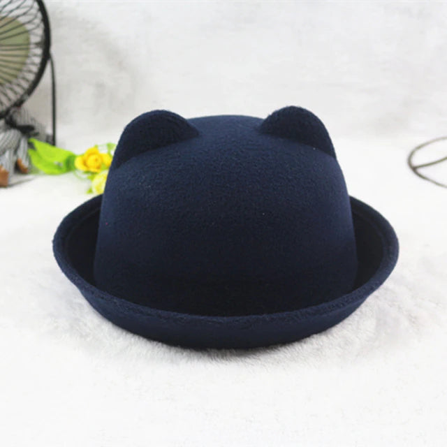 Youth Bowler Hat with Cat Ears