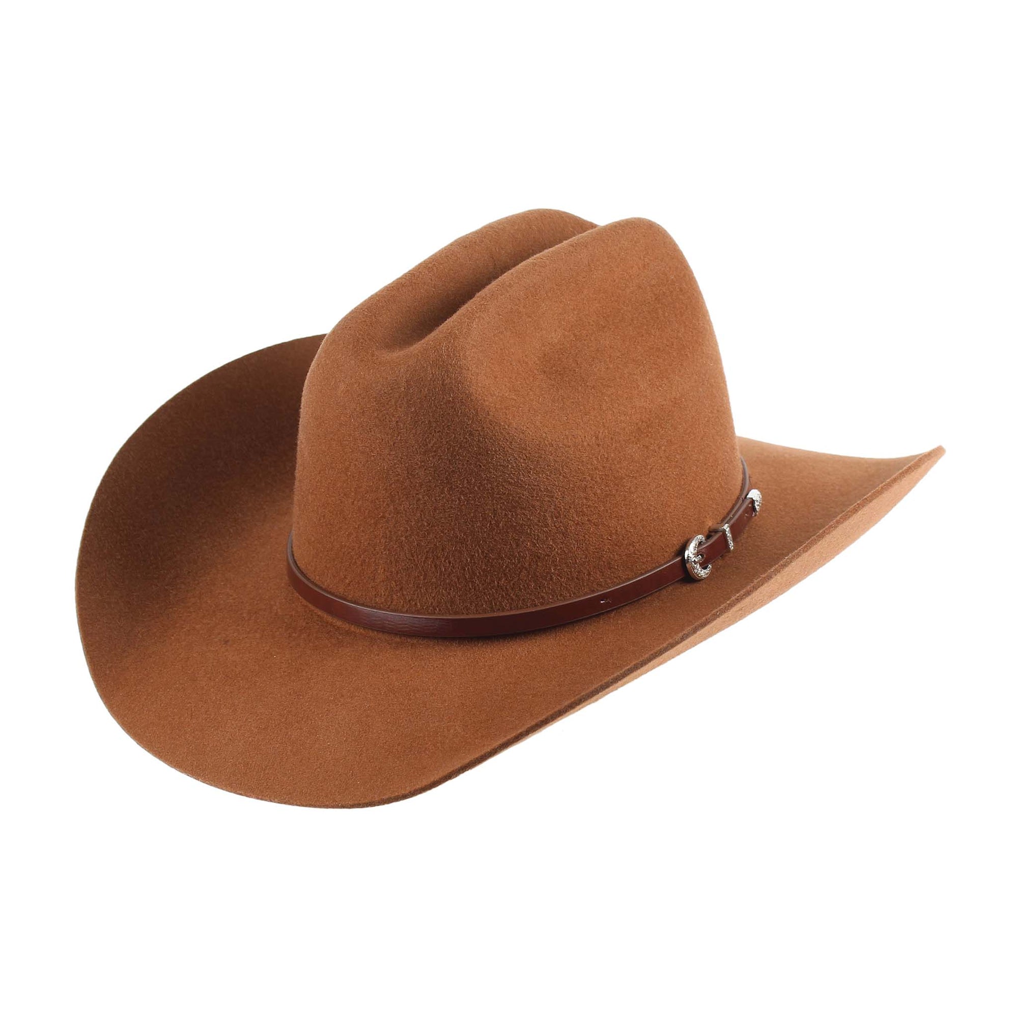 Cowboy Hat - Brown Felt with Narrow Buckle 7915