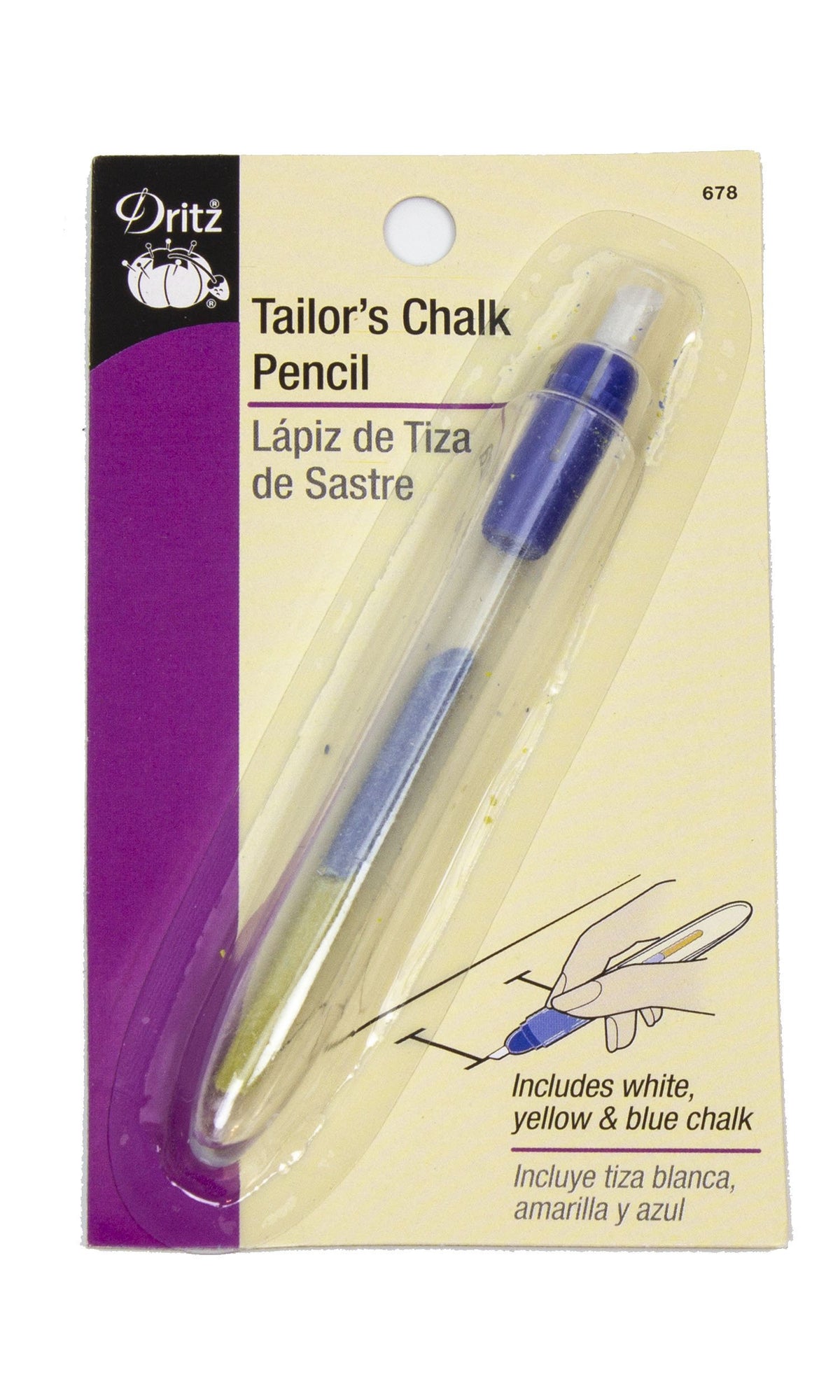 Dritz Tailor's Chalk Pencil with Three Colors of Chalk - Humboldt Haberdashery