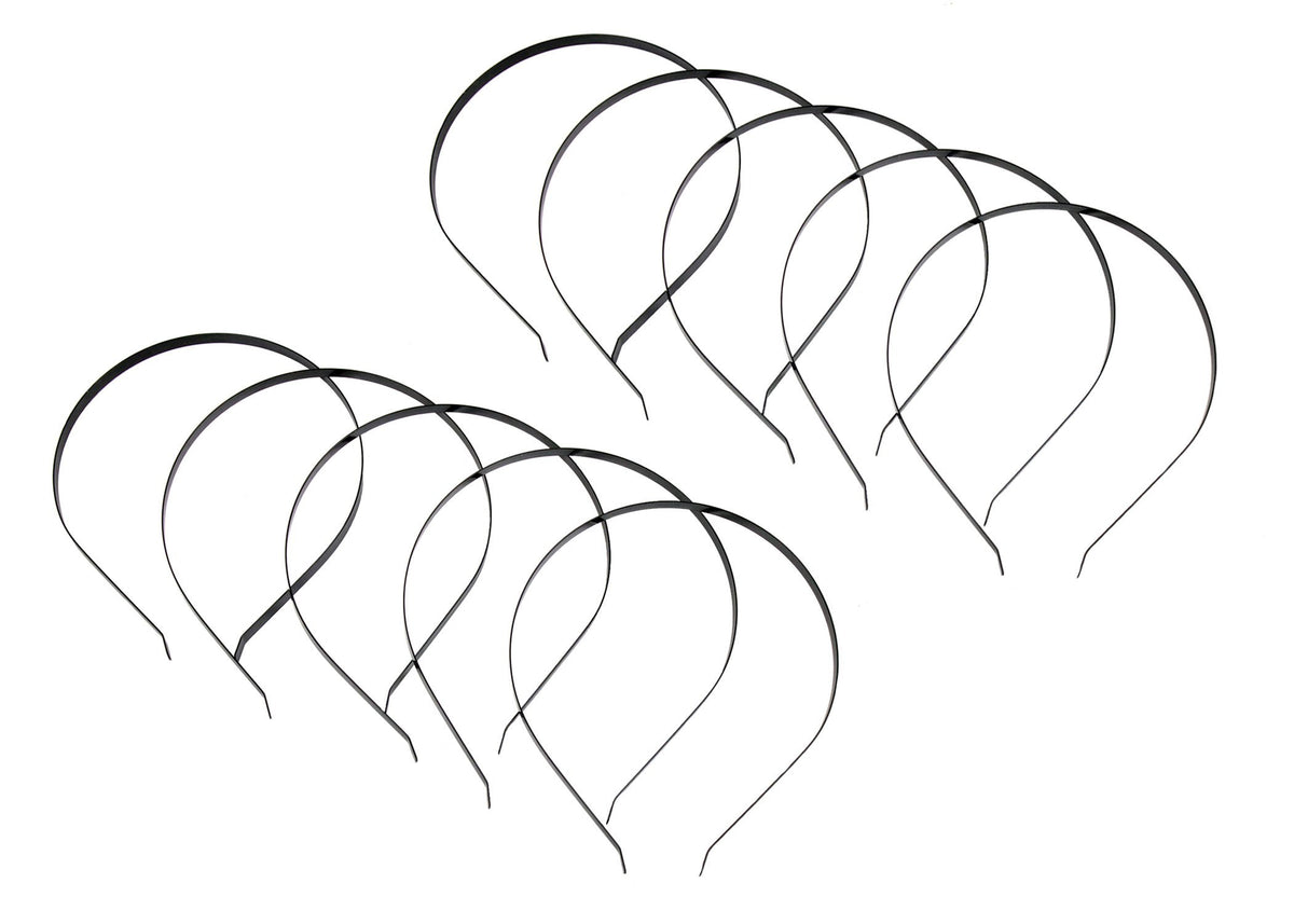 Flat Band Metal Headbands 7 mm Wide - 10 Pieces - Humboldt Haberdashery