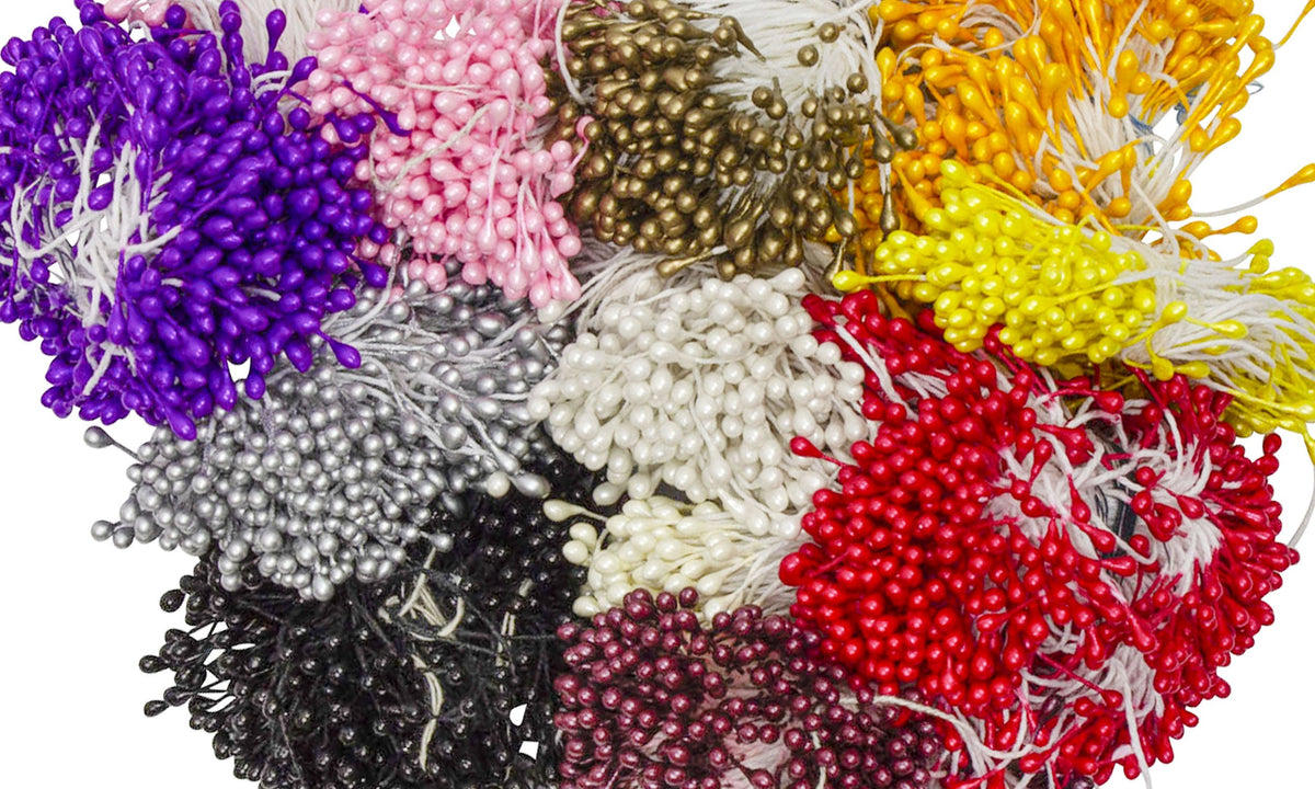 Flower Stamens for Artificial Flower Making Mini Pearl - 300 Pcs - Humboldt Haberdashery