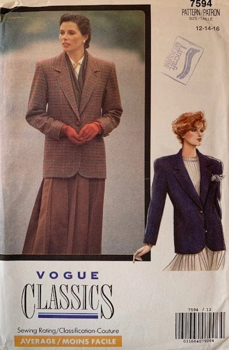 Vogue 7594 Women's Jacket Uncut