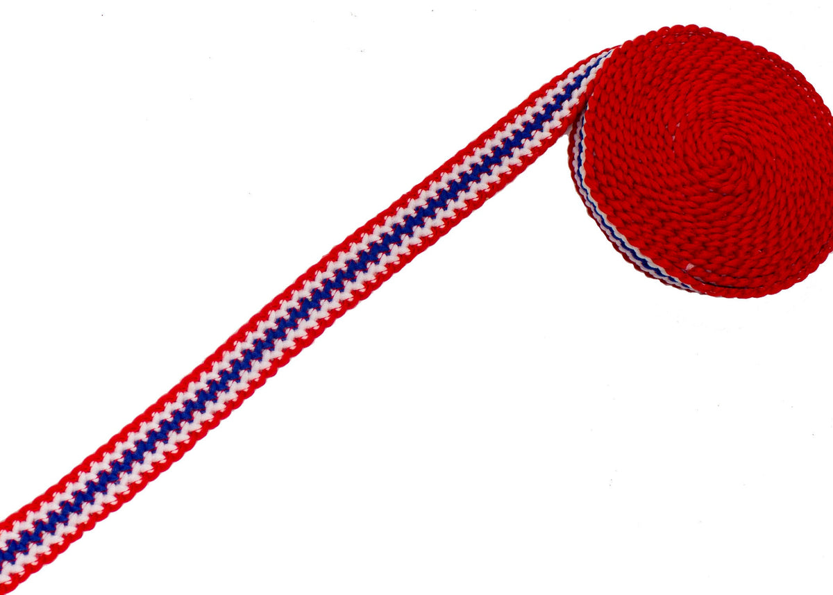 Vintage Trim Red White Blue Knit 7/8" - Three Yard Piece - Humboldt Haberdashery