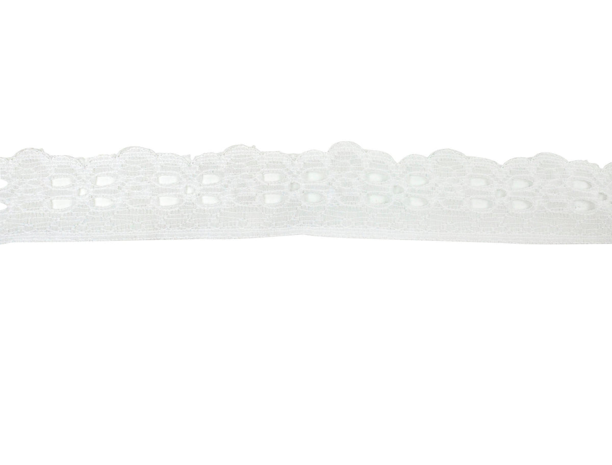 Vintage Lace Trim White Scalloped Edge Floral 1" - Sold by the Yard - Humboldt Haberdashery