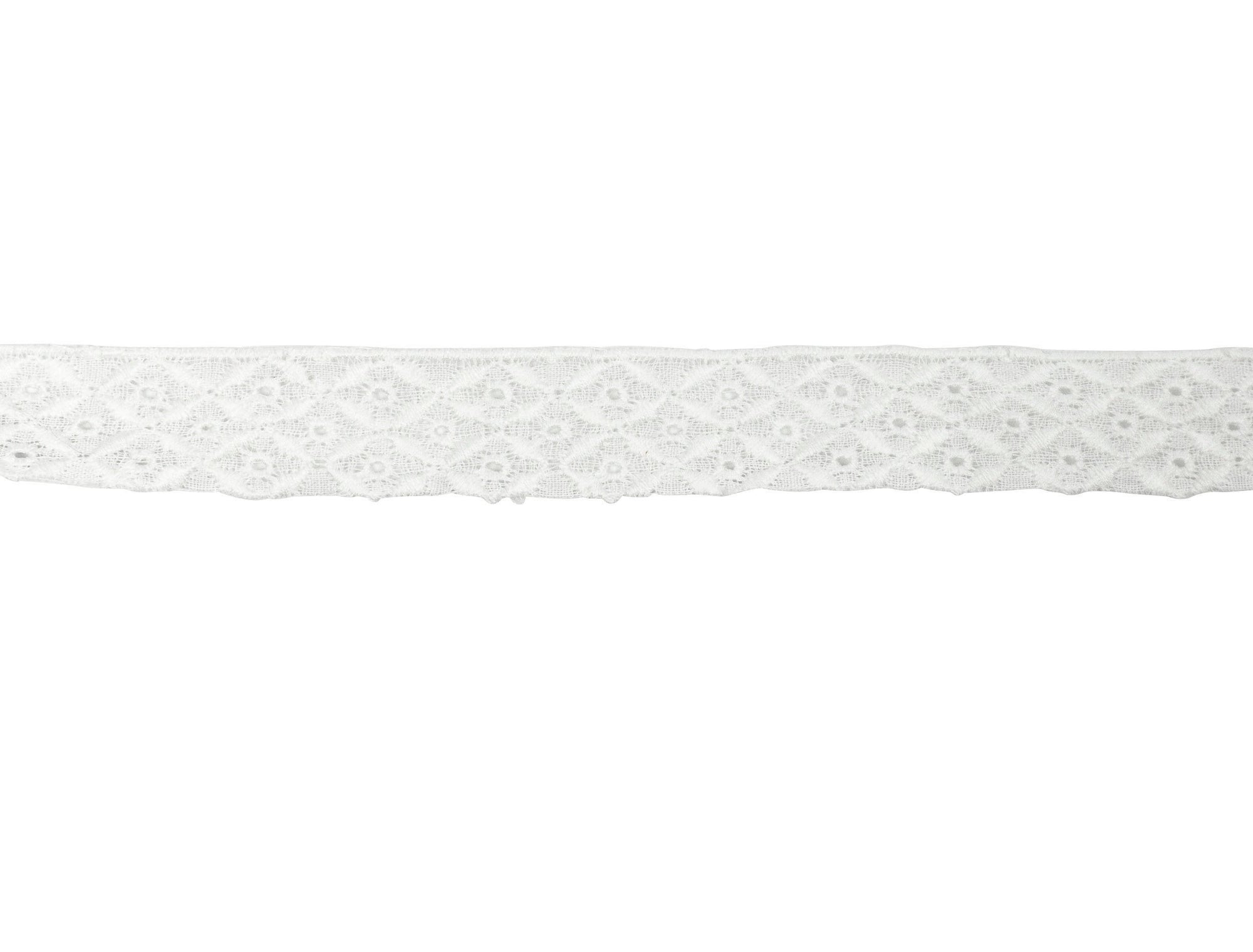 Vintage Lace Trim White Diamond Pattern Eyelet 3/4 - Sold by the