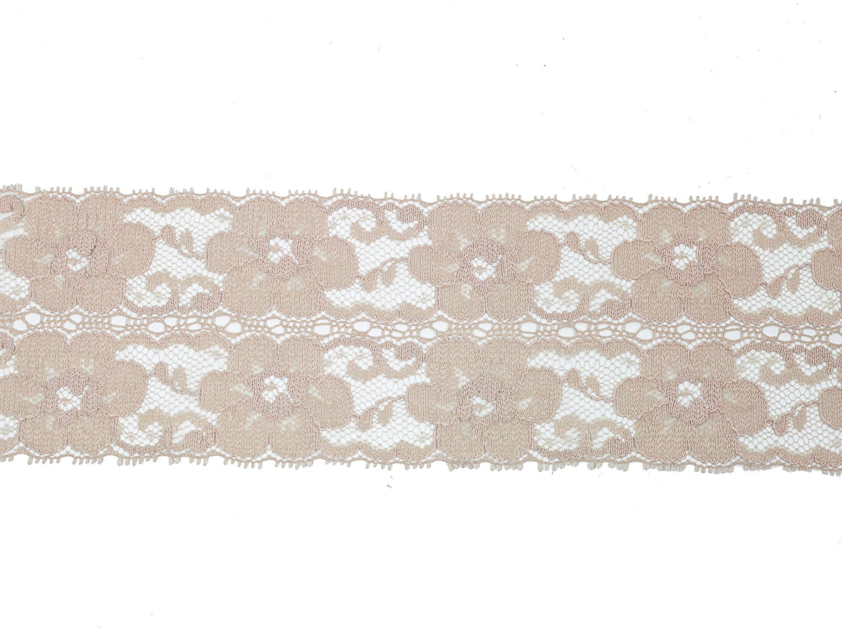 Vintage Lace Trim Tan Floral 3" Wide - Sold by the Yard - Humboldt Haberdashery
