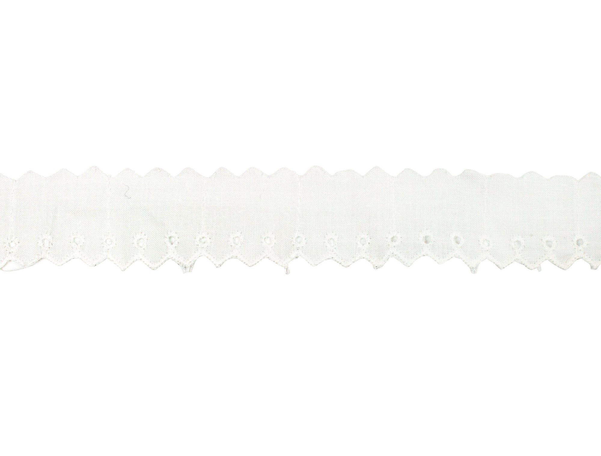 Vintage Lace Trim White Picket Edge Eyelet 1 - Sold by the Yard