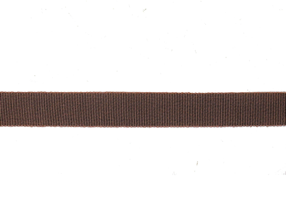 Vintage Ribbon Petersham 50/50 Cotton Rayon 23 mm Wide - Brown - Sold by the Yard - Humboldt Haberdashery
