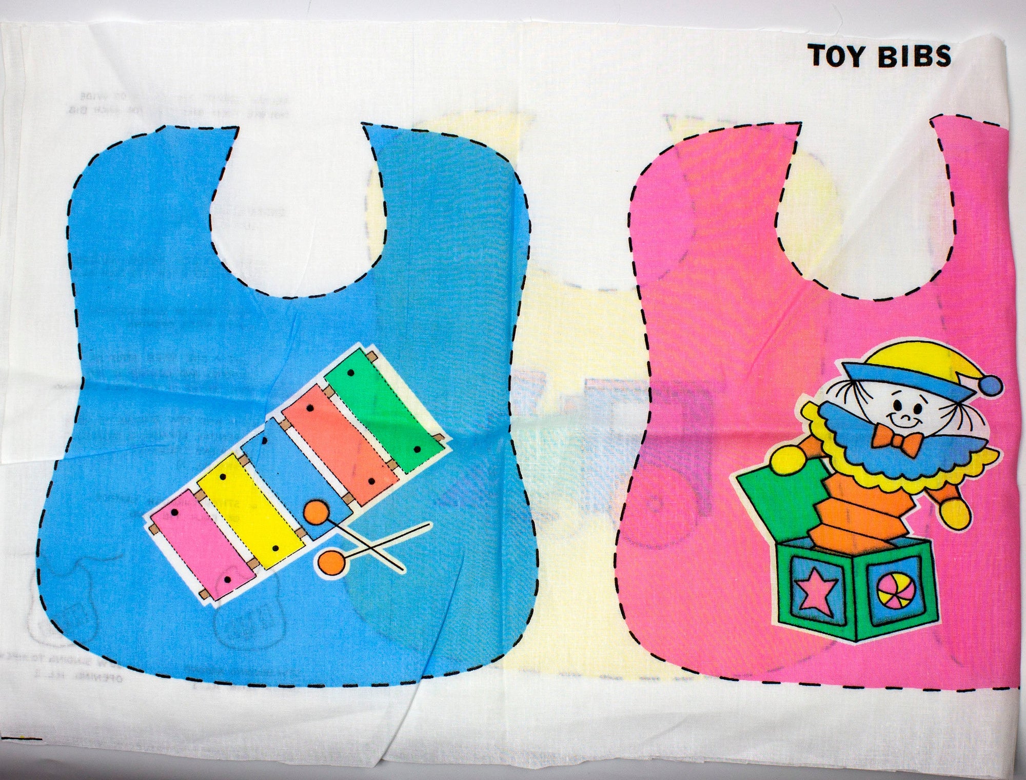 Vintage Cut N Sew Baby Bibs with Toys Three Bib Panel - Humboldt Haberdashery