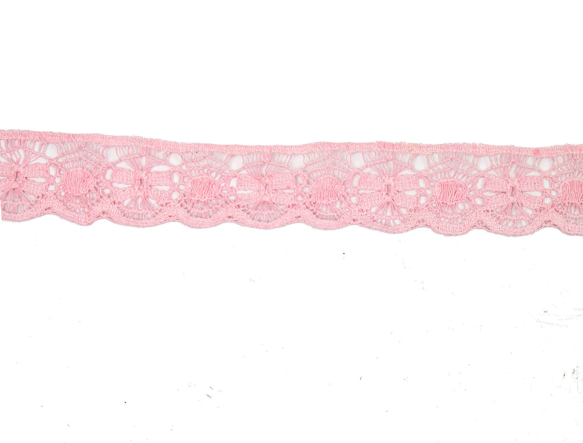 Vintage Lace Trim Light Pink Crochet 1" Wide - Sold by the Yard - Humboldt Haberdashery