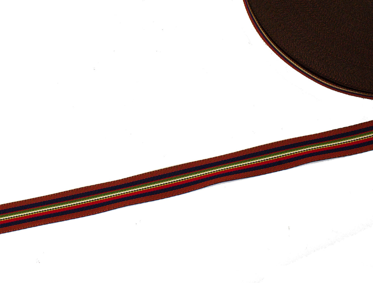 Vintage Ribbon Grosgrain Acetate 16 mm Wide - Brown Stripe - Sold by the Yard - Humboldt Haberdashery