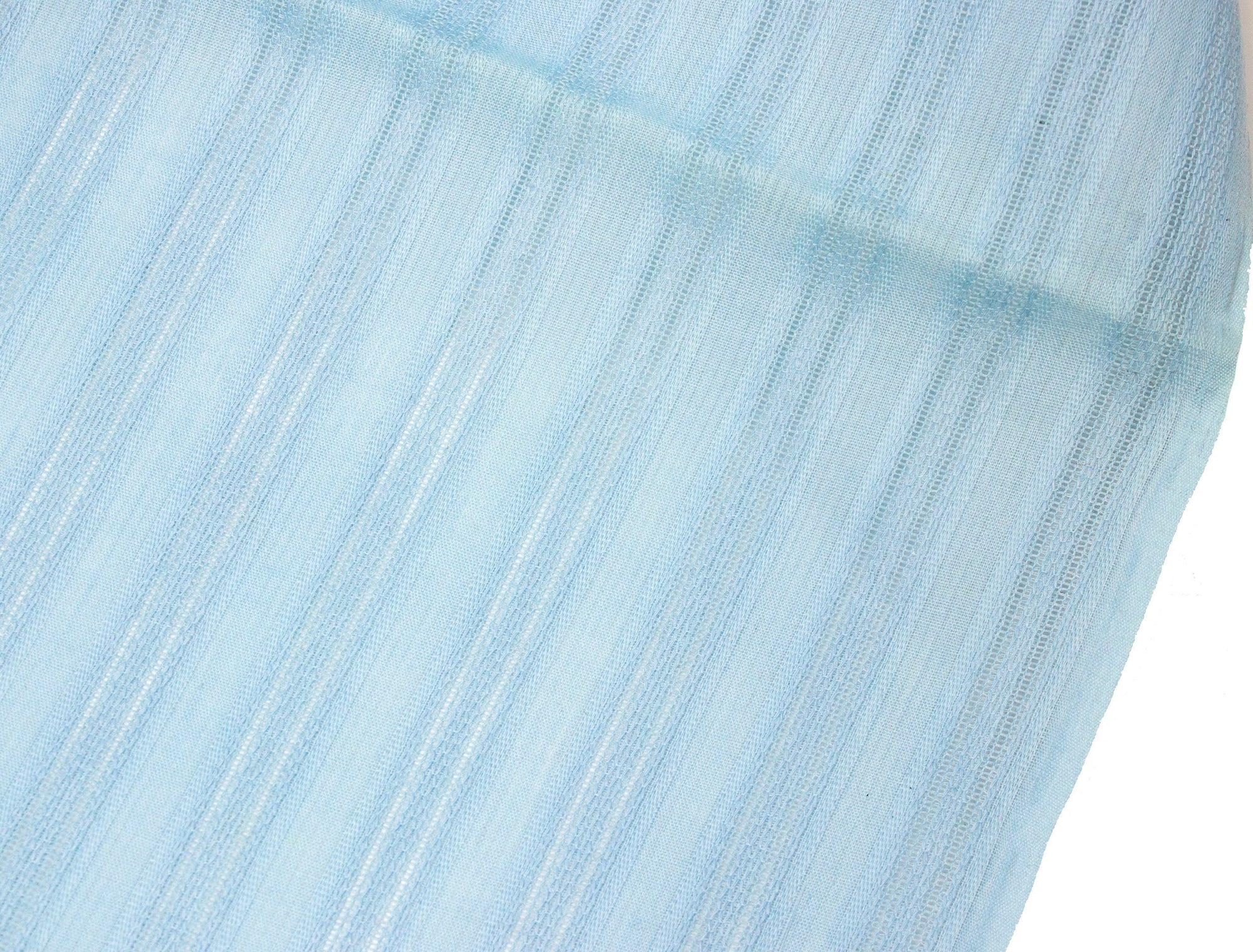 Vintage Fabric Light Blue Sheer Stripe  - Measures 46" x 57"