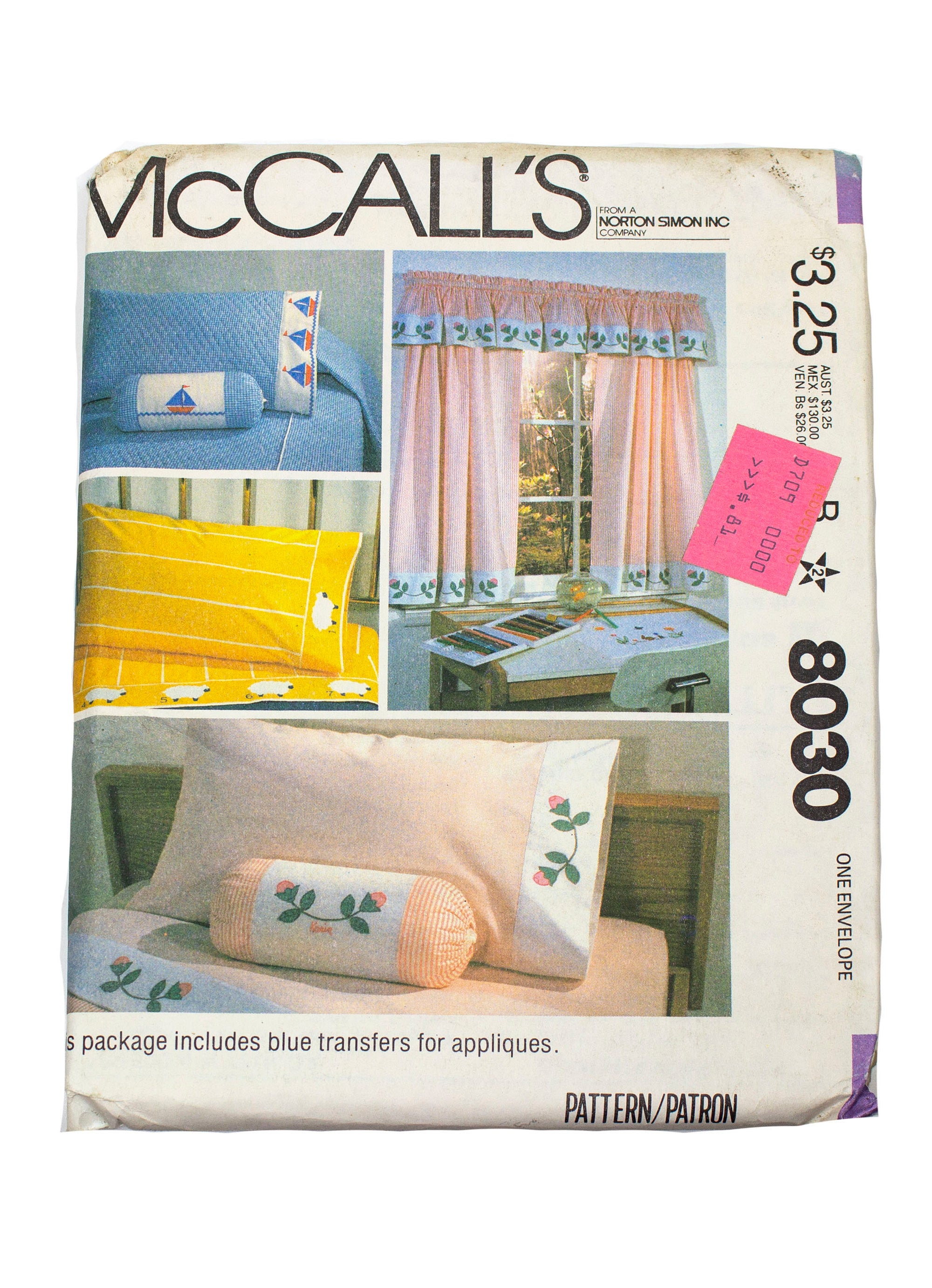 McCall's 8030 Bedroom Package Uncut - Youth and Twin Size Beds