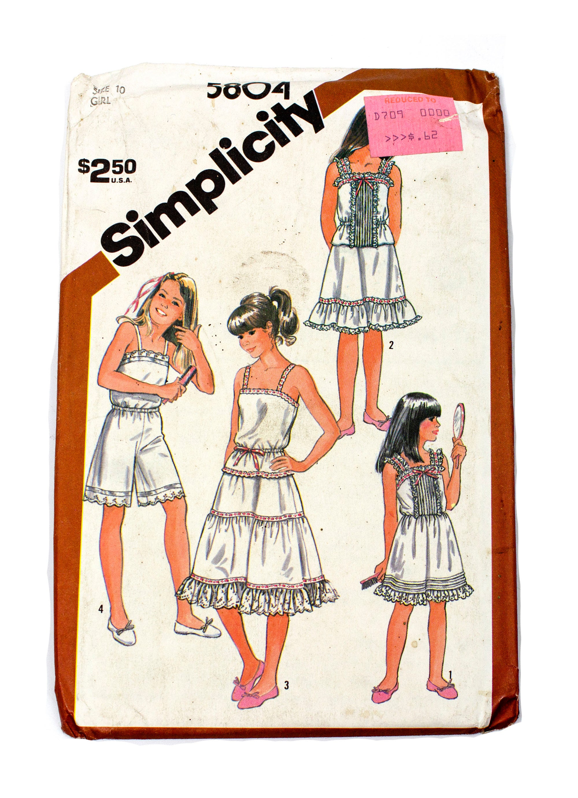 Simplicity 5804 Girls Camisole, Slip, Half Slip Uncut -Girls Size 10