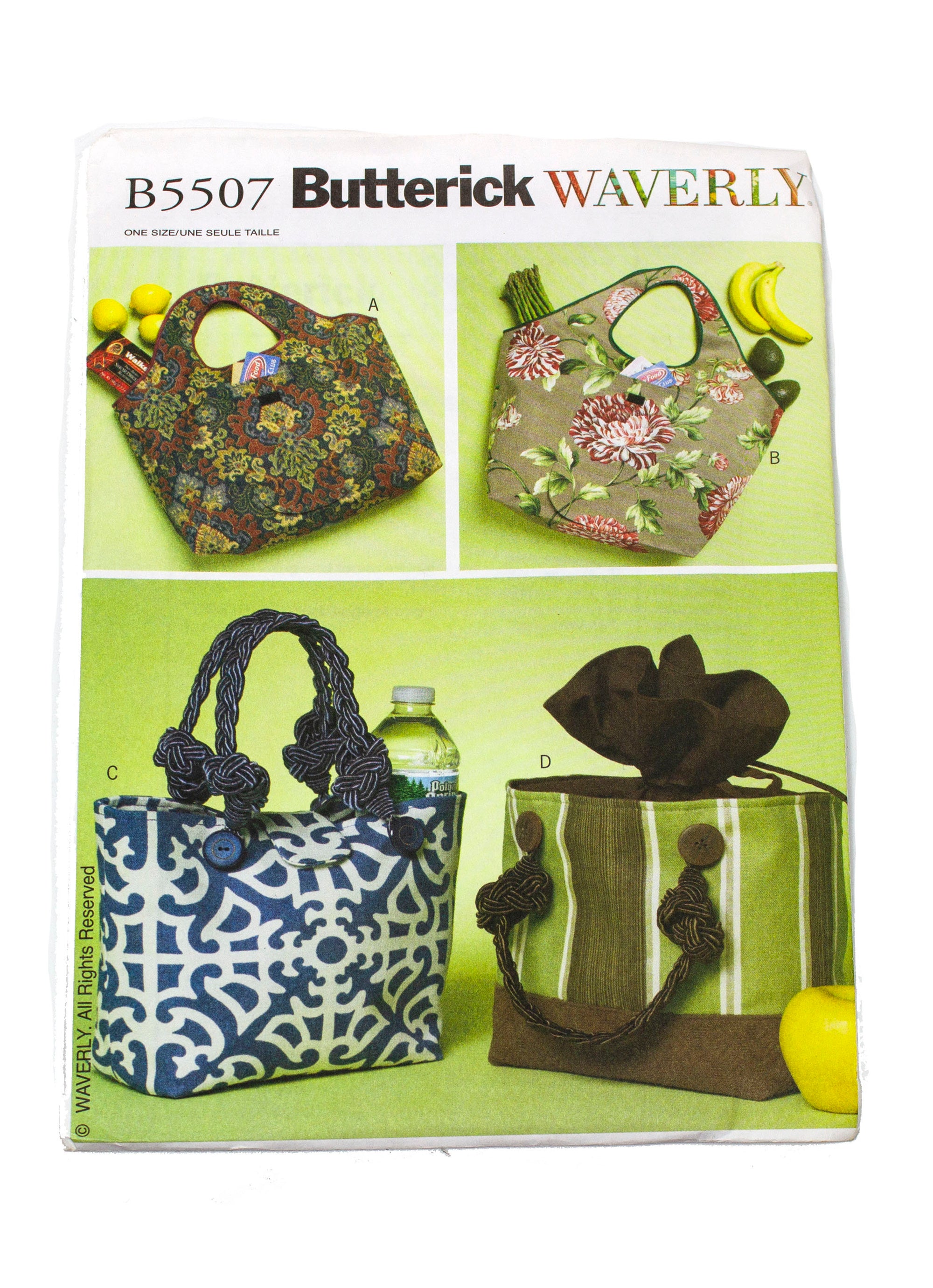 Butterick 5507 Waverly Shopping and Lunch Bags Uncut - One Size